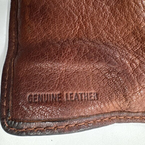 Vintage Y2K Fossil Distressed Soft Leather Wallet Trifold Brown Card Money Snap - Picture 10 of 14